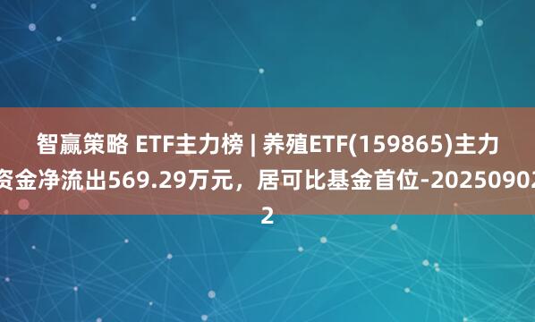 智赢策略 ETF主力榜 | 养殖ETF(159865)主力资金净流出569.29万元，居可比基金首位-20250902