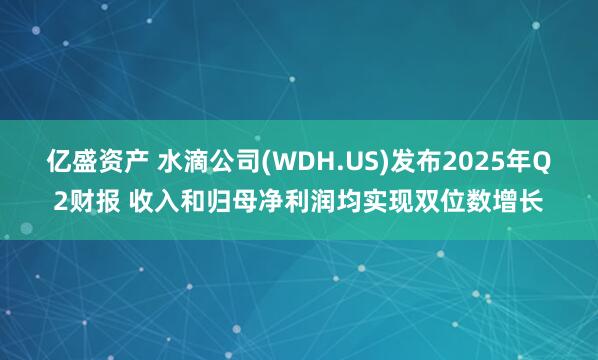 亿盛资产 水滴公司(WDH.US)发布2025年Q2财报 收入和归母净利润均实现双位数增长