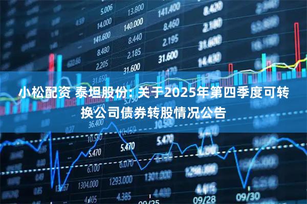 小松配资 泰坦股份: 关于2025年第四季度可转换公司债券转股情况公告